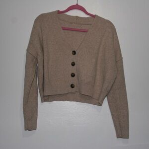 Women's Tan Button-Up Sweater